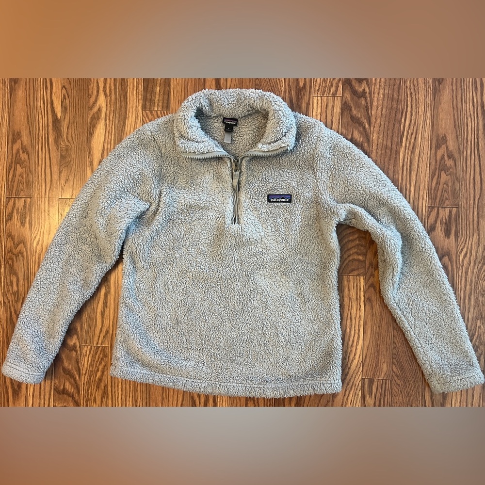 Patagonia Light Gray Sherpa Fleece Pullover